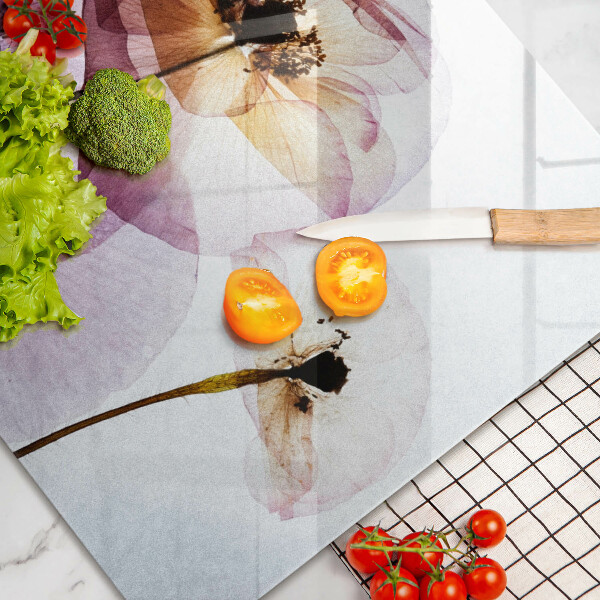 Tagliere in vetro Fiori delicati