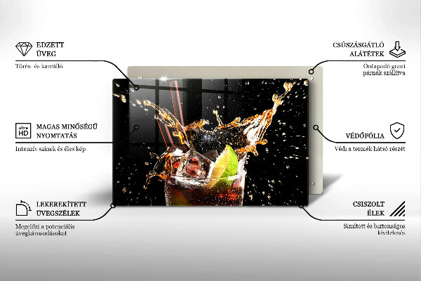 Tagliere in vetro temperato Bere con ghiaccio