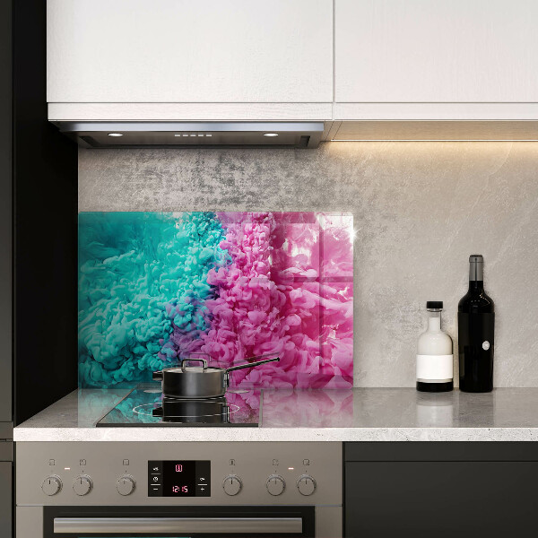 Tagliere in vetro Fumo rosa-turchese