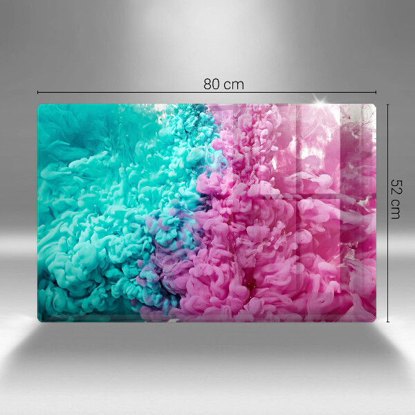 Tagliere in vetro Fumo rosa-turchese