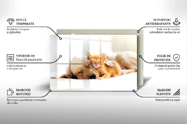 Tagliere in vetro temperato Animali cane e gatto