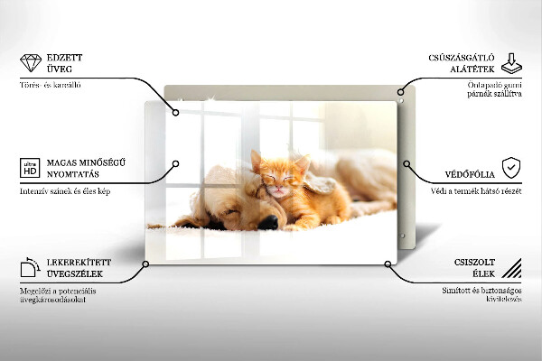 Tagliere in vetro temperato Animali cane e gatto