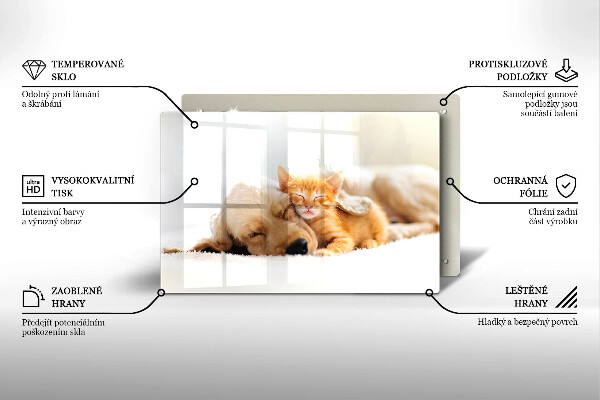 Tagliere in vetro temperato Animali cane e gatto