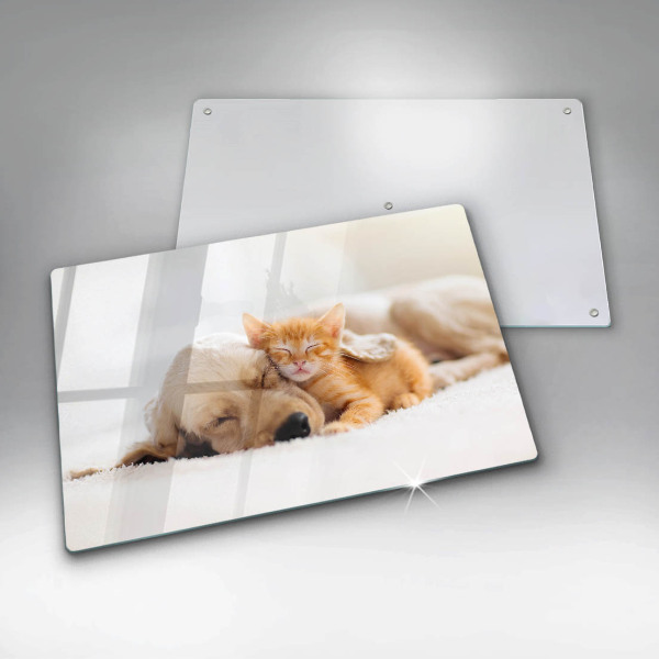 Tagliere in vetro temperato Animali cane e gatto