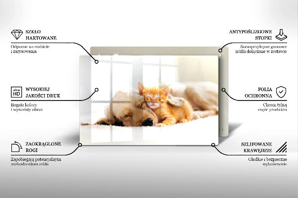 Tagliere in vetro temperato Animali cane e gatto