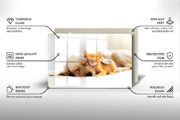 Tagliere in vetro temperato Animali cane e gatto