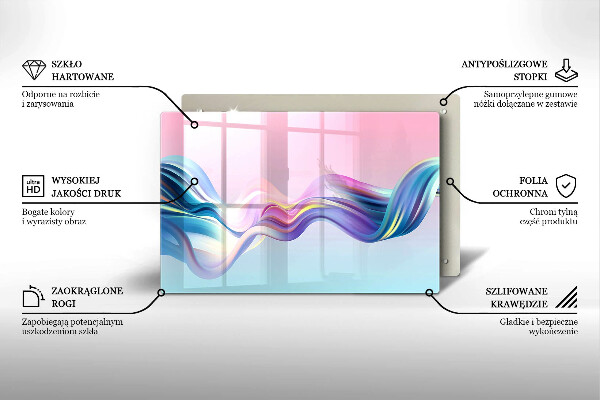 Tagliere in vetro Astrazione pastello