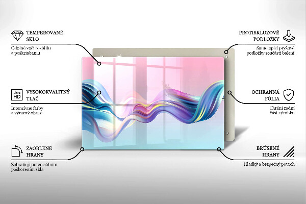 Tagliere in vetro Astrazione pastello