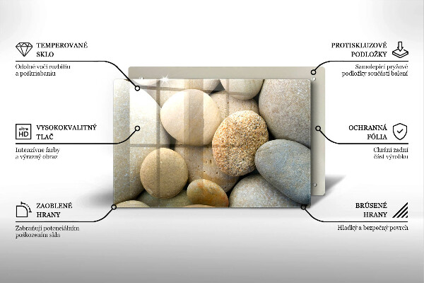 Tagliere in vetro temperato Modello di pietre ovali