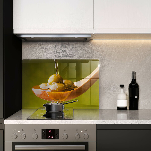 Tagliere in vetro temperato Olio d'oliva e olive