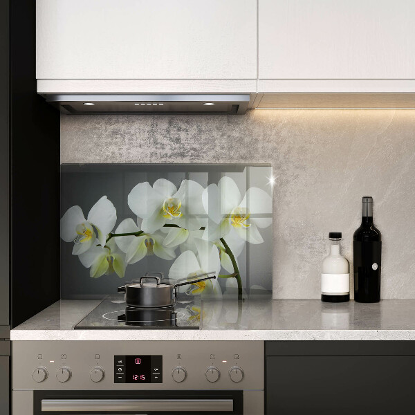 Tagliere in vetro temperato Fiori di orchidea bianchi