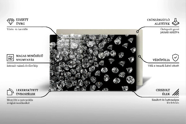 Tagliere in vetro temperato Diamanti diamanti