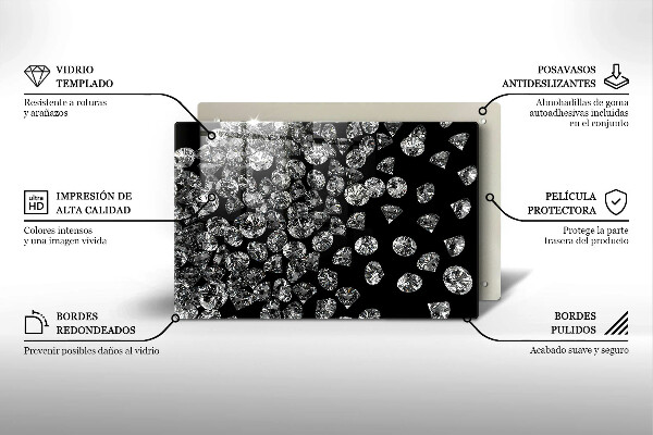 Tagliere in vetro temperato Diamanti diamanti