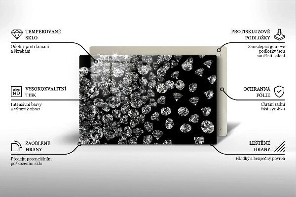Tagliere in vetro temperato Diamanti diamanti