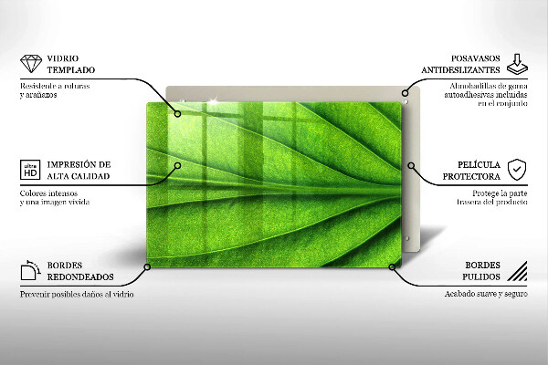 Tagliere in vetro temperato Foglia della vena naturale