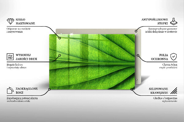 Tagliere in vetro temperato Foglia della vena naturale