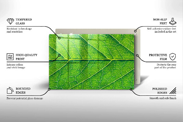 Tagliere in vetro temperato Vene delle foglie naturali