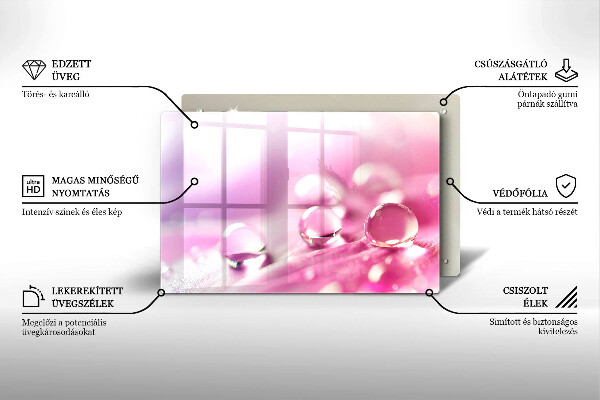 Tagliere in vetro temperato Petali di fiori di rugiada
