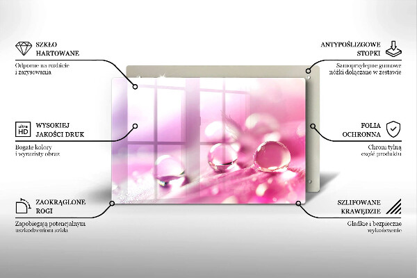 Tagliere in vetro temperato Petali di fiori di rugiada