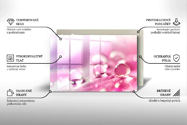 Tagliere in vetro temperato Petali di fiori di rugiada