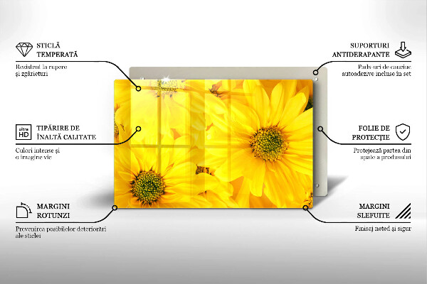 Tagliere in vetro temperato Petali di fiori