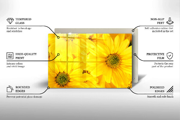 Tagliere in vetro temperato Petali di fiori