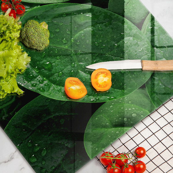 Tagliere in vetro temperato Foglie di basilico
