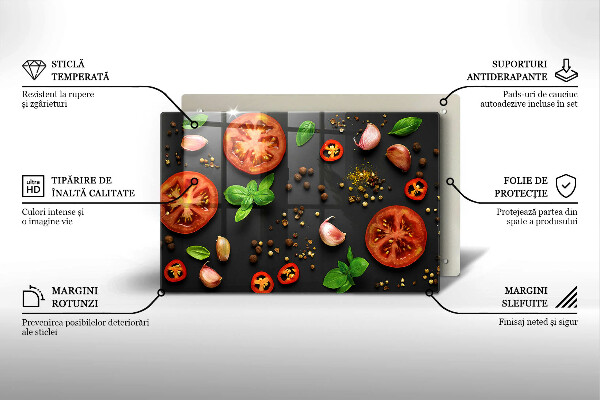 Tagliere in vetro temperato Pomodori e spezie