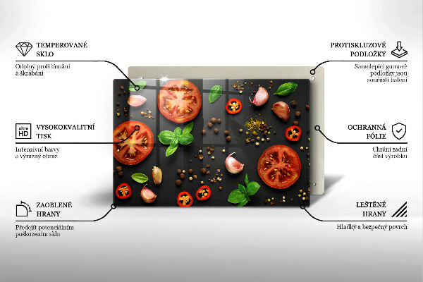 Tagliere in vetro temperato Pomodori e spezie