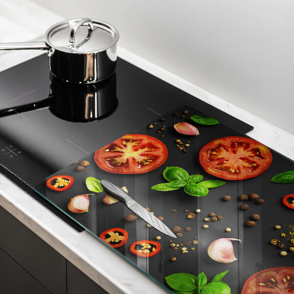 Tagliere in vetro temperato Pomodori e spezie
