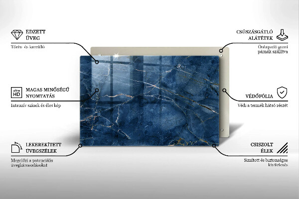 Tagliere in vetro temperato Trama di pietra di marmo