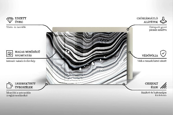 Tagliere in vetro temperato Astrazione dell'inchiostro