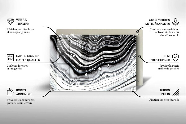 Tagliere in vetro temperato Astrazione dell'inchiostro