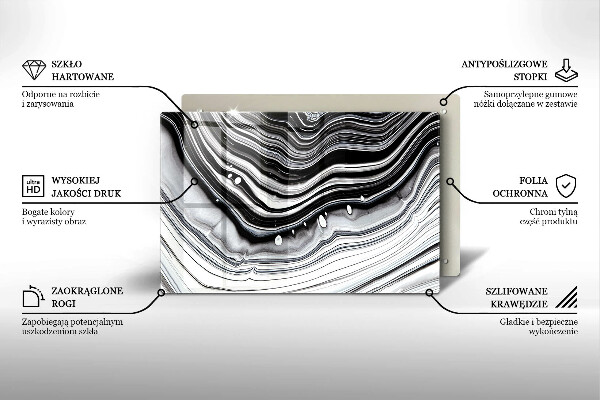 Tagliere in vetro temperato Astrazione dell'inchiostro