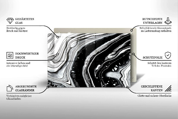 Tagliere in vetro temperato Astrazione dell'inchiostro