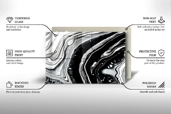 Tagliere in vetro temperato Astrazione dell'inchiostro