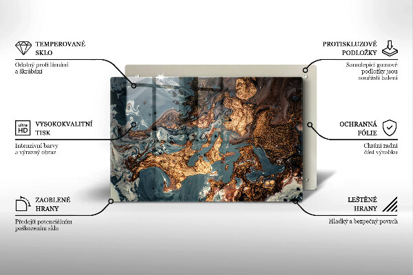 Tagliere in vetro Struttura in roccia dorata