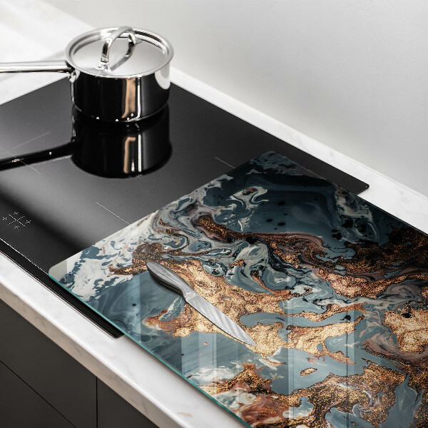 Tagliere in vetro Struttura in roccia dorata