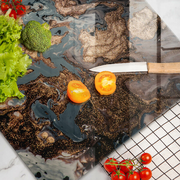 Tagliere in vetro Struttura in roccia dorata