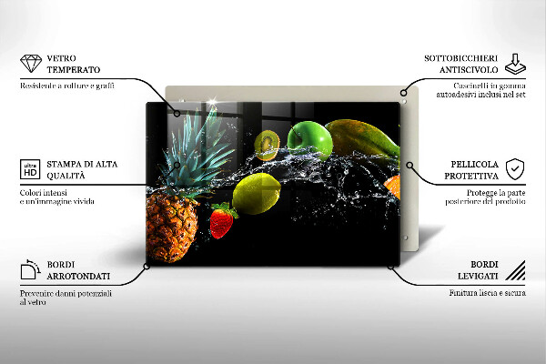 Tagliere in vetro Frutta in acqua