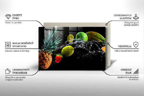 Tagliere in vetro Frutta in acqua