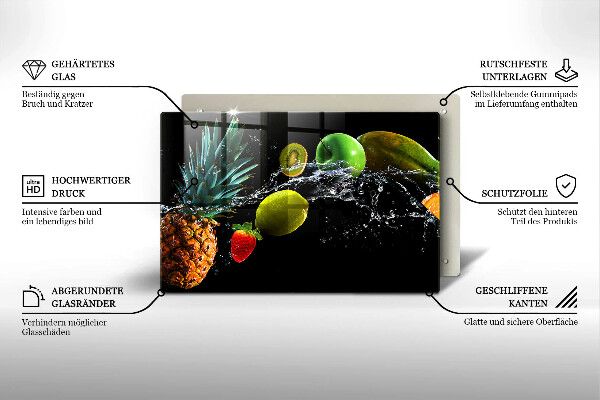 Tagliere in vetro Frutta in acqua