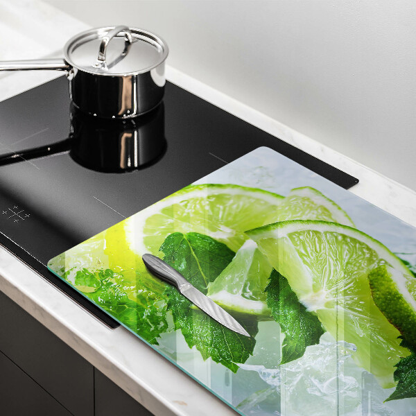 Tagliere in vetro temperato Menta lime e ghiaccio