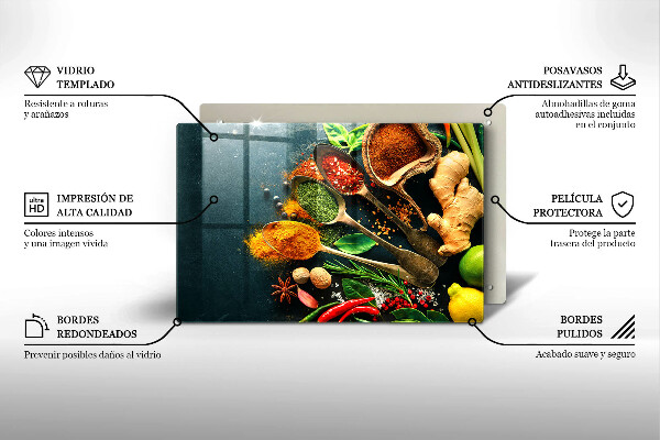 Tagliere in vetro temperato Cucchiai per spezie da cucina