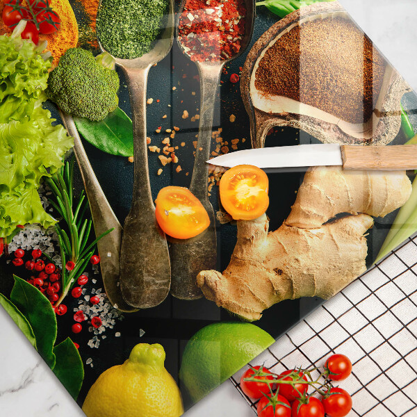Tagliere in vetro temperato Cucchiai per spezie da cucina