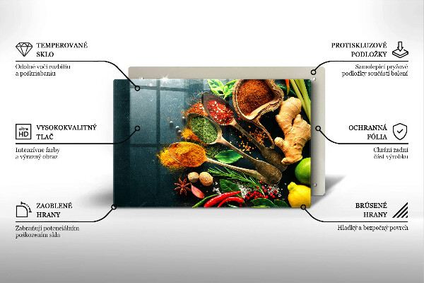 Tagliere in vetro temperato Cucchiai per spezie da cucina