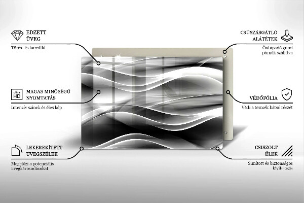 Tagliere in vetro Linee delicate di astrazione