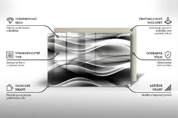 Tagliere in vetro Linee delicate di astrazione