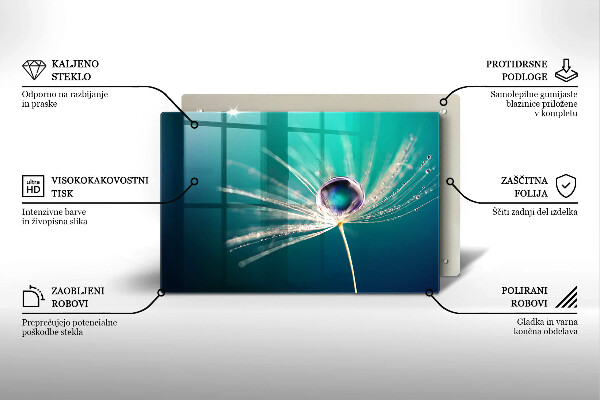 Tagliere in vetro Rugiada su un dente di leone