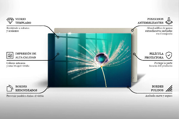 Tagliere in vetro Rugiada su un dente di leone